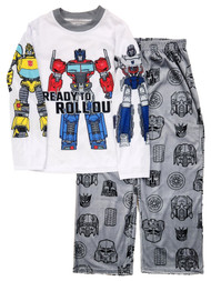 Boys White & Gray Transformers Autobots Pajamas Shirt & Sleep Pants Set