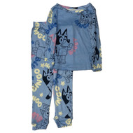 Girls Blue & Pink Bluey Pajamas Long Sleeve Sleep Set