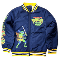 Boys Blue Mutant Ninja Turtle TMNT Bomber Jacket Zip Front Coat