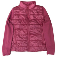 Avia Womens Pink Quilted Athletic Jacket Lightweight Zip Front Coat