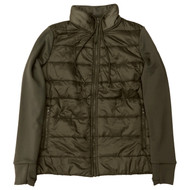 Avia Womens Green Quilted Athletic Jacket Lightweight Zip Front Coat