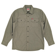 Wrangler Mens Sage Green Relaxed Fit Long Sleeve Woven Shirt