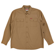 Wrangler Mens Tan Brown Relaxed Fit Long Sleeve Woven Shirt