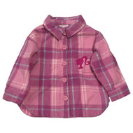 Toddler Girls Pink Plaid Barbie Flannel Shirt
