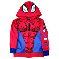 Boys Red Spiderman Spider-Man Hoodie Sweatshirt Full Front Zip