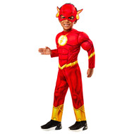 Toddler Boys Red Flash Muscle Halloween Costume Jumpsuit & Mask