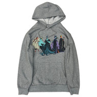 Disney Villains Womens Gray Cruella Pull-Over Hoodie Sweatshirt