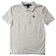 U.S. Polo Assn. Boys Gray Collared Polo Short Sleeve T-Shirt Polo Shirt Medium 8