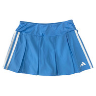 Adidas Girls Light Blue Three Stripes Pleated Skort Scooter Skirt