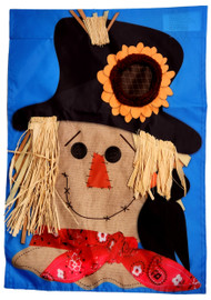 Fall Autumn Cheerful Scarecrow Yard Decoration 12.5 x 18 Garden Flag