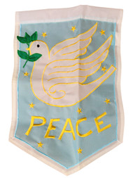 Small Banner 12 x 18 White Dove Peace Christmas Holiday Woven Garden Flag