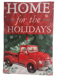Home For The Holidays Clasic Red Truck Garden Flag Christmas Tree Cardinal Decor
