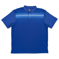Ben Hogan Mens Blue White Stripe Short Sleeve Performance Golf Polo Shirt