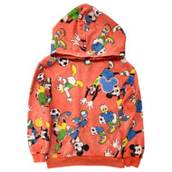 Boys Orange Mickey Mouse Basketball Hoodie Pullover Sweatshirt