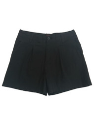 Lee Womens Black High Rise Pleated Shorts With Pockets
