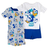 Boys Gray & Blue Mickey, Goofy, Donald & Pluto 4-Piece Pajama Set