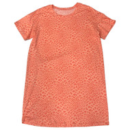 Womens Peach Orange Leopard Print Sleepshirt Sleep & Night Shirt