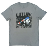 Wrangler Mens Gray Willie Nelson Graphic Print Short Sleeve T-Shirt