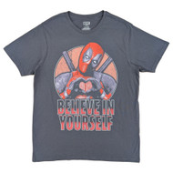 Marvel Mens Gray Deadpool Graphic Tee Short Sleeve T-Shirt
