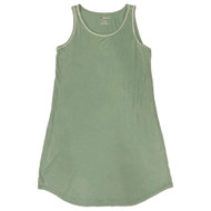 Womens Green Sleeveless Tank Top Sleepshirt Sleep & Night Shirt Nightgown