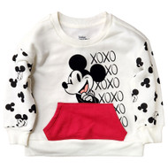 Toddler Boys Off White & Red Mickey Mouse XOXO Sweatshirt Top