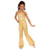 InSpirit Designs Girls Gold Disco Barbie Jumpsuit Halloween Costume