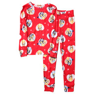 Boys 2-Piece Bluey Red With Hearts Snug Fit Top & Pants Pajama Set Size 4