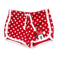 Disney Girls Red & White Polka Dot Minnie Mouse Athletic Shorts
