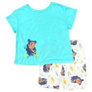Girls Lay Lay Pajama Set Green Shirt T-Shirt & Elastic Waist Shorts Pajamas
