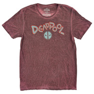 Marvel Mens Red Wash Deadpool Wolverine Short Sleeve Graphic Tee Shirt
