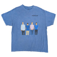 Weezer Mens Blue Short Sleeve Graphic Tee Shirt