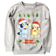 Boys Blue Bluey & Bingo In Santa Hats Christmas Holiday Sweater