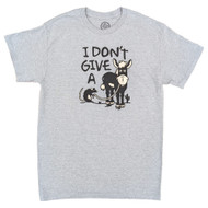 ODM Mens Gray Heather I Don't Give A Rats Short Sleeve Graphic Tee Shirt