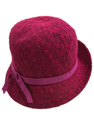 Womens Festive Fuchsia Pink Banded Bucket Hat Cap