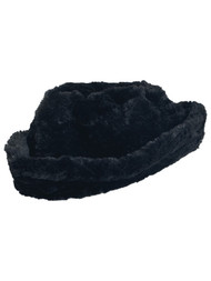 Isotoner Womens Textured Black Fuzzy & Fleece Striped Bucket Hat