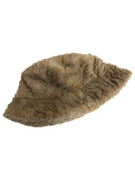Isotoner Womens Fluffy Brown Textured Bucket Hat Cap