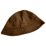 Womens Brown Wool Blend Textured Bucket Hat Cap