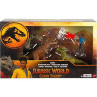 Jurassic World Chaos Theory Darius Action Figure & 3 Dinosaurs Playset