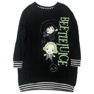 Womens Black Beetlejuice Halloween Nightgown Sleepshirt Sleep Shirt