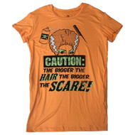 Womens Orange Caution Big Hair Halloween Nightgown Sleepshirt Sleep Shirt