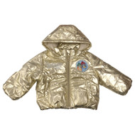 Infant & Toddler Girls Gold Bluey Hooded Ski Jacket Puffer Coat