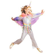 Hyde & Eek Girls Rock Star Unicorn Jumpsuit Cape Headband Costume