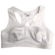 Xersion Womens White Medium Support Bonded Racer Back Sports Bra
