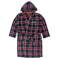 Dogg Supply by Snoop Dogg Mens Black Burgundy Microfleece Hooded Robe Small