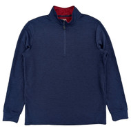 Chaps Golf Mens Navy Blue Fleece Quarter Zip Pullover Golf Sweater