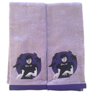 Barbie Halloween Wednesday Purple Hand Towel Set,  2 Velvety Plush Terry Towels