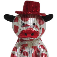 Holiday Time Giant 22 inch Silver & Red Disco Cow Plush Stuffed Animal Pal
