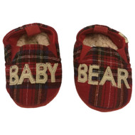 Dearfoams Infant Boys & Girls Red Plaid Baby Bear Holiday Slippers 6-9m
