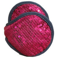 Womens Hot Pink Sequin Ear Muffs Warmers Fleece Lined Adjustable Headband