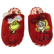 Toddler Girls Red Grinch Christmas Holiday Slippers House Shoes 7-8